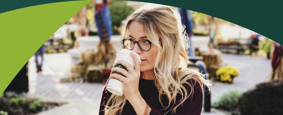 woman drinking coffee